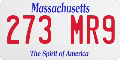 MA license plate 273MR9