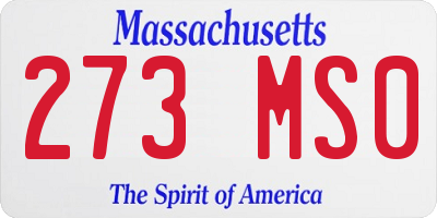 MA license plate 273MS0