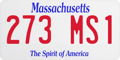 MA license plate 273MS1