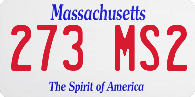 MA license plate 273MS2