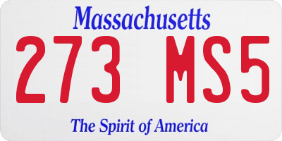 MA license plate 273MS5