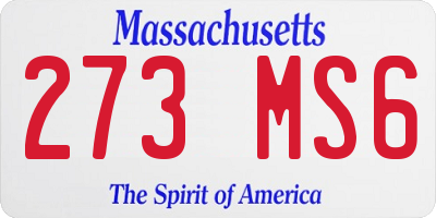 MA license plate 273MS6
