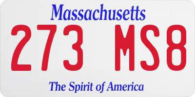 MA license plate 273MS8