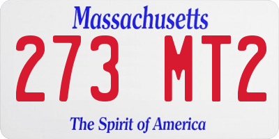 MA license plate 273MT2