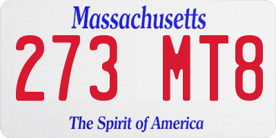 MA license plate 273MT8