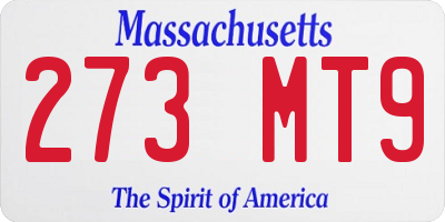 MA license plate 273MT9