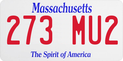 MA license plate 273MU2