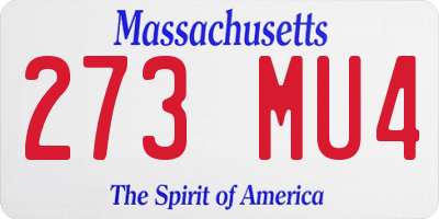 MA license plate 273MU4