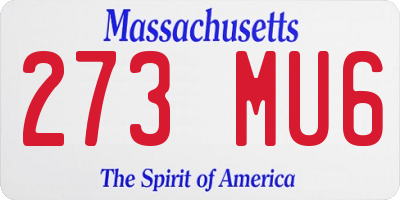MA license plate 273MU6