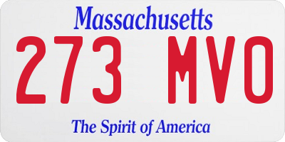 MA license plate 273MV0