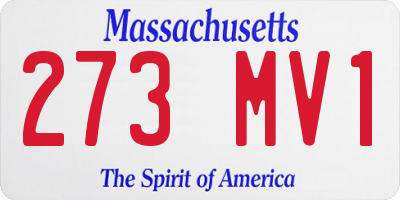 MA license plate 273MV1