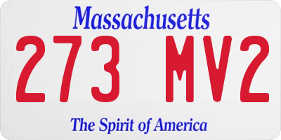 MA license plate 273MV2