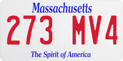 MA license plate 273MV4