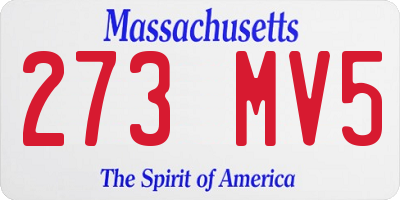 MA license plate 273MV5
