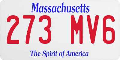 MA license plate 273MV6