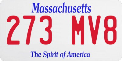 MA license plate 273MV8