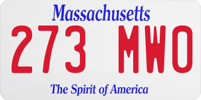 MA license plate 273MW0