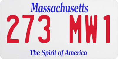 MA license plate 273MW1