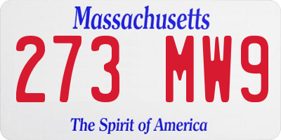 MA license plate 273MW9