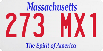 MA license plate 273MX1