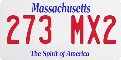 MA license plate 273MX2