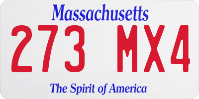 MA license plate 273MX4