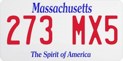 MA license plate 273MX5