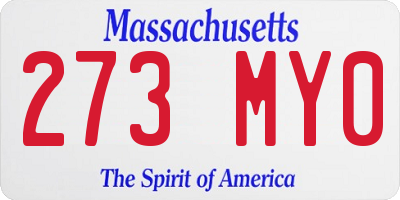MA license plate 273MY0