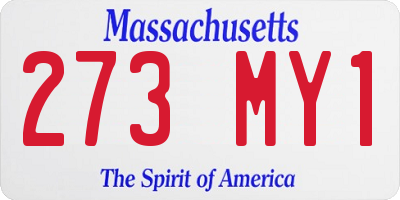 MA license plate 273MY1