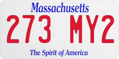 MA license plate 273MY2