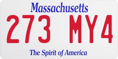 MA license plate 273MY4