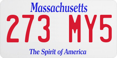 MA license plate 273MY5