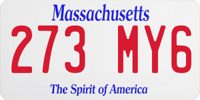 MA license plate 273MY6