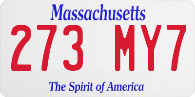 MA license plate 273MY7