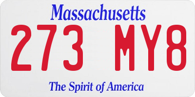 MA license plate 273MY8