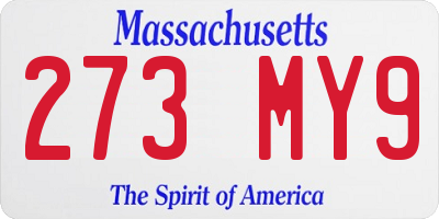 MA license plate 273MY9