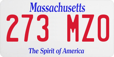 MA license plate 273MZ0
