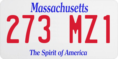 MA license plate 273MZ1