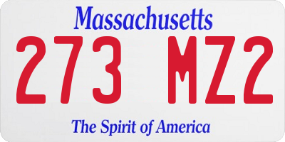 MA license plate 273MZ2