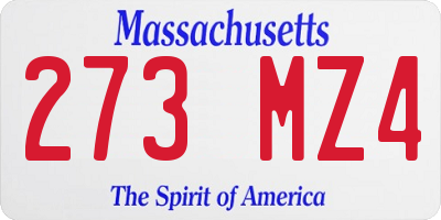 MA license plate 273MZ4
