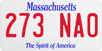 MA license plate 273NA0