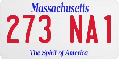 MA license plate 273NA1