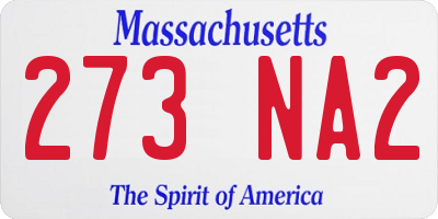 MA license plate 273NA2