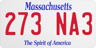 MA license plate 273NA3