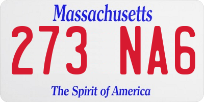MA license plate 273NA6