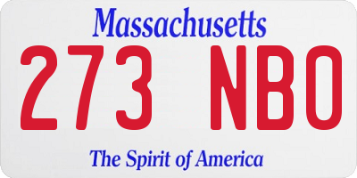 MA license plate 273NB0