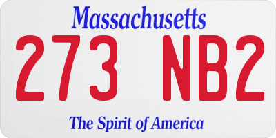 MA license plate 273NB2