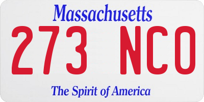 MA license plate 273NC0