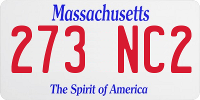 MA license plate 273NC2