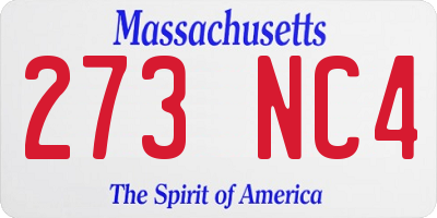 MA license plate 273NC4